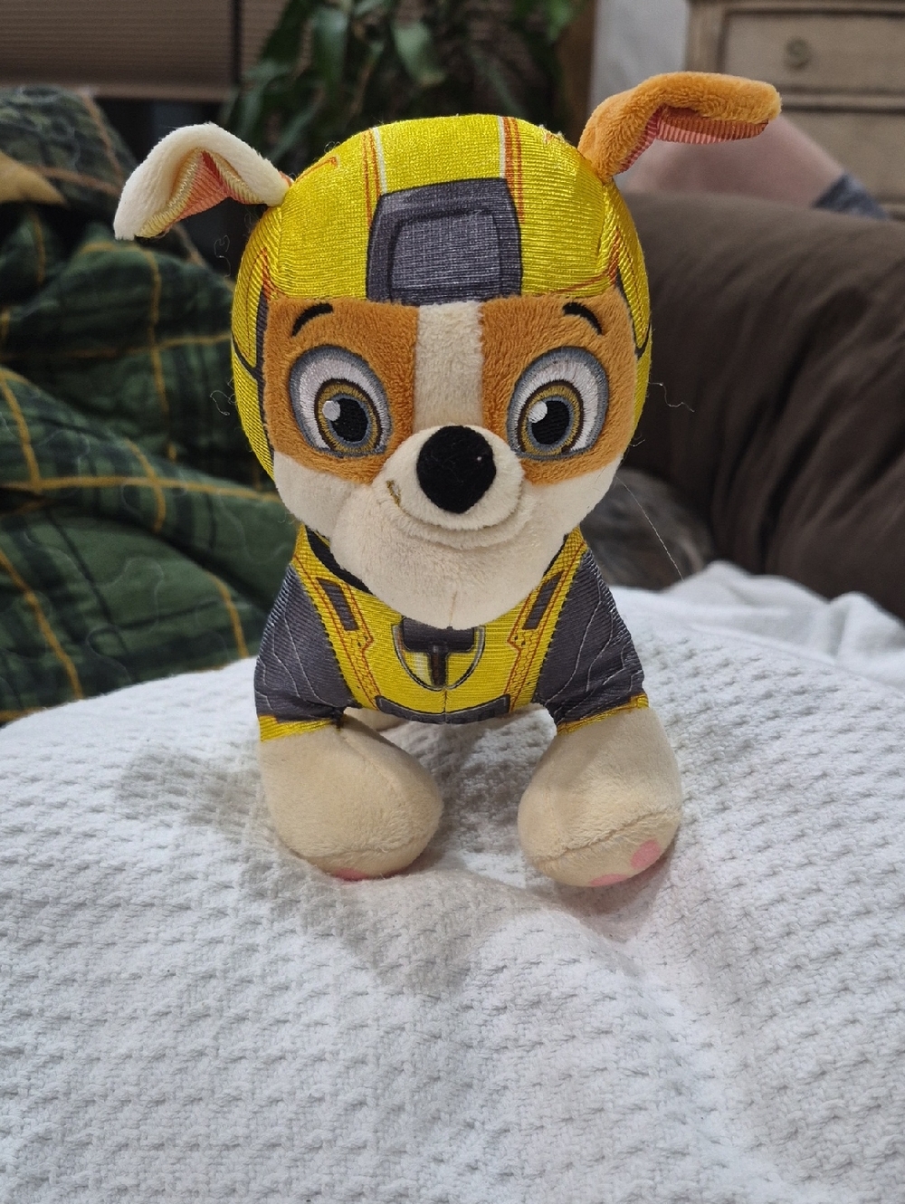 Paw Patrol Mighty Pups Super PAWS Rubble Superhero Character Toy Plush 2018